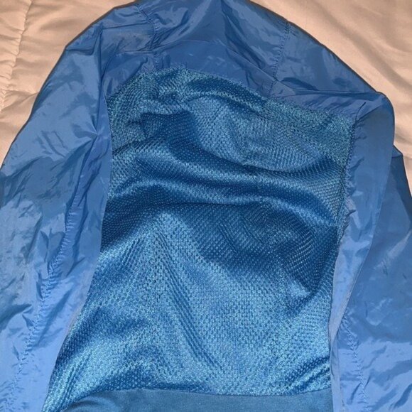 Cat & Jack Kids Blue Hooded Vest L 10/12 Polyester & Mesh Zip-Up Sleeveless - Picture 3 of 5